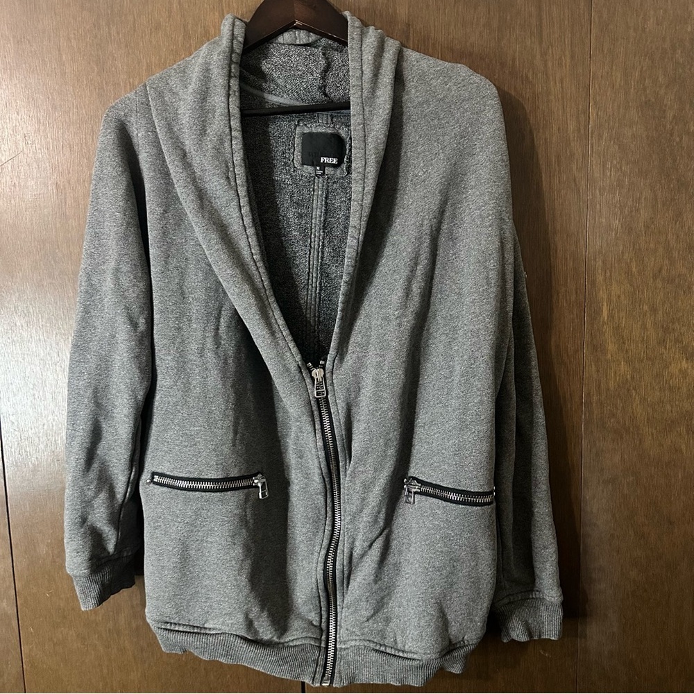 Aritzia Wilfred Free Grey Cocoon Rousseau Sweater Women Speckled Grey Cotton M - Picture 2 of 10